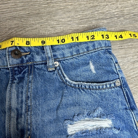 We the Free Free People Hallie Distressed Denim Skirt in Blue Women’s Sz 25 - Picture 7 of 10